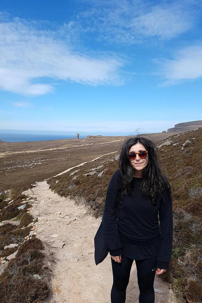 The walk up to the sea stack