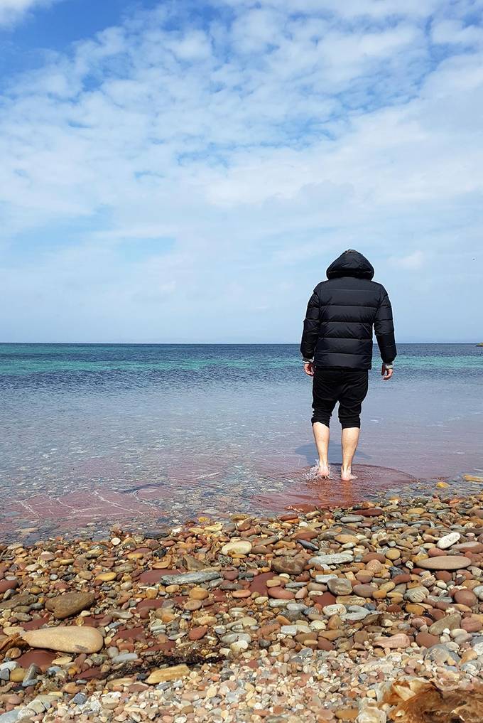 Colin taking a dip