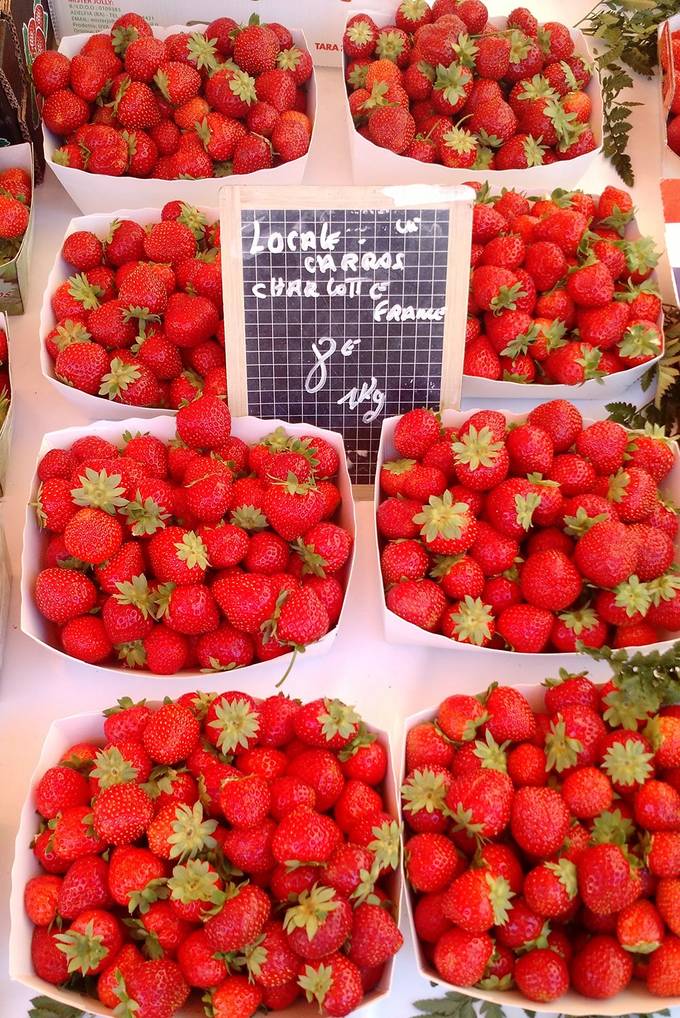 Boxes of strawberries