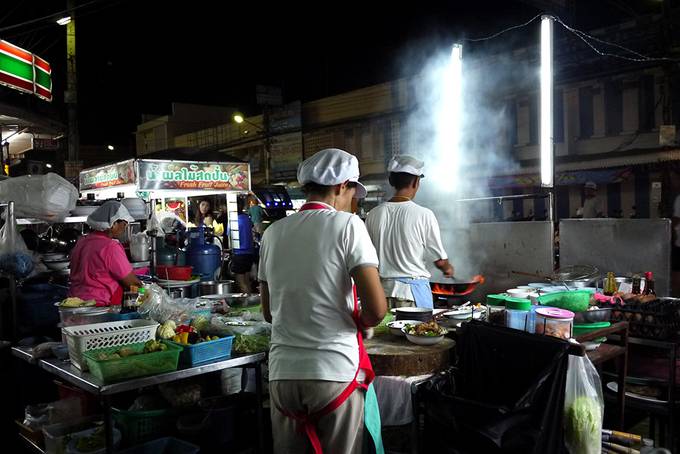 chefs cooking outside