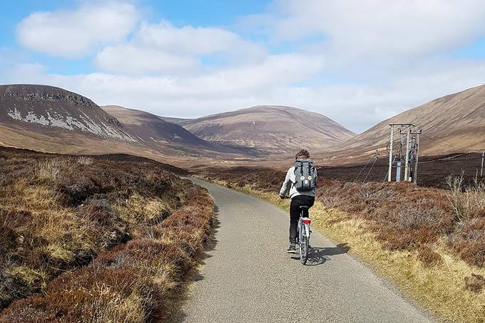 Colin cycling to the Old Man of Hoy