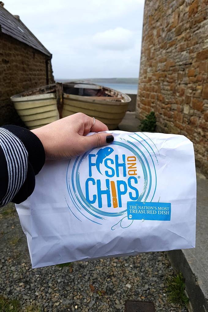 Fish and chips by the sea