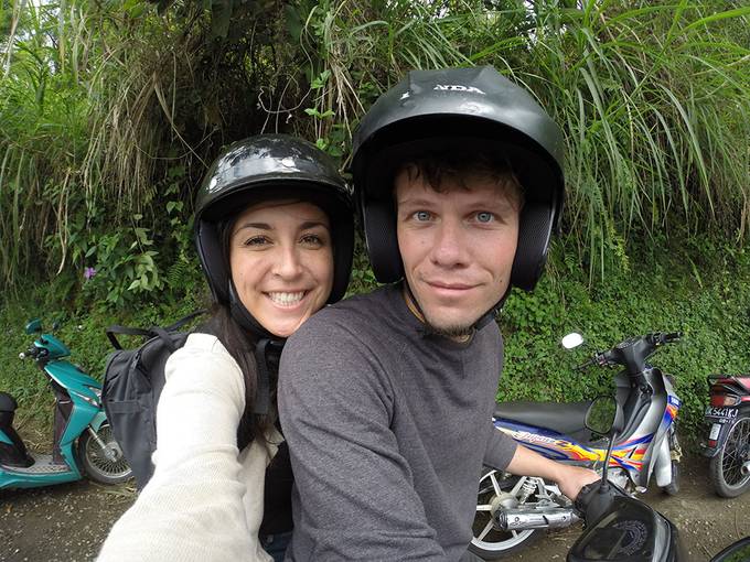Us on our motorbike