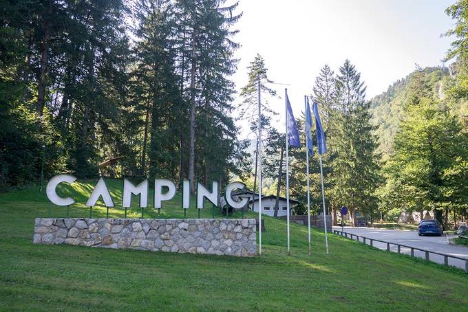 The entrance to Camp Bled