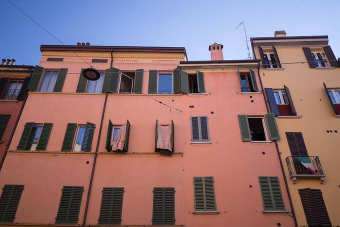 Red buildings