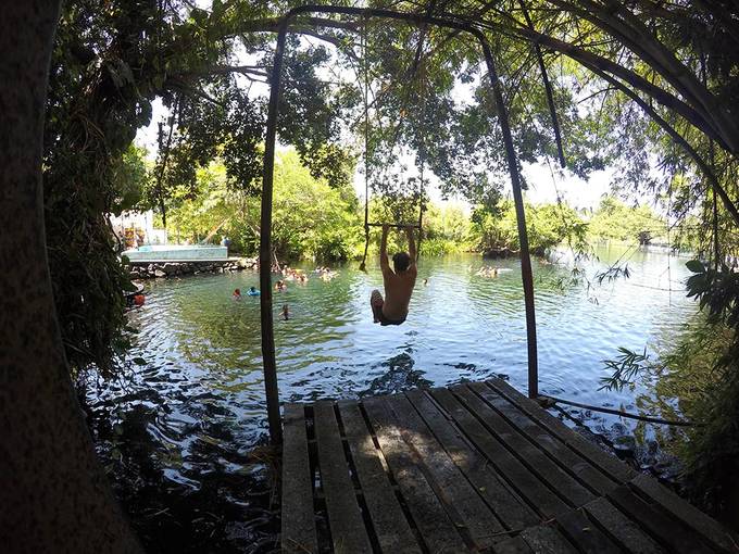 A rope swing