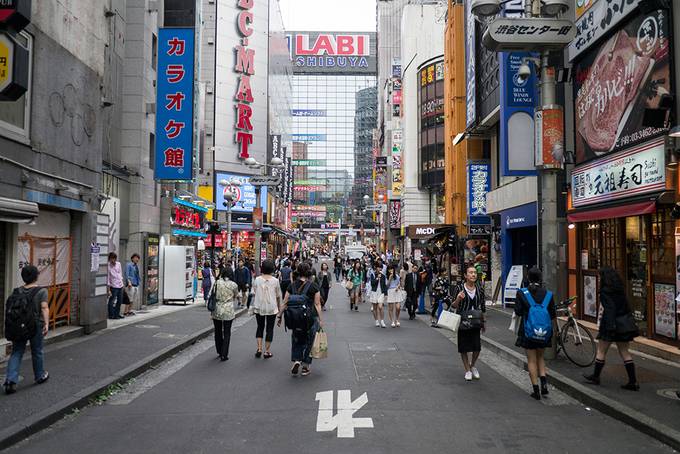 Busy shopping streets