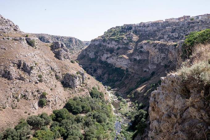 The dramatic scenery around Matera