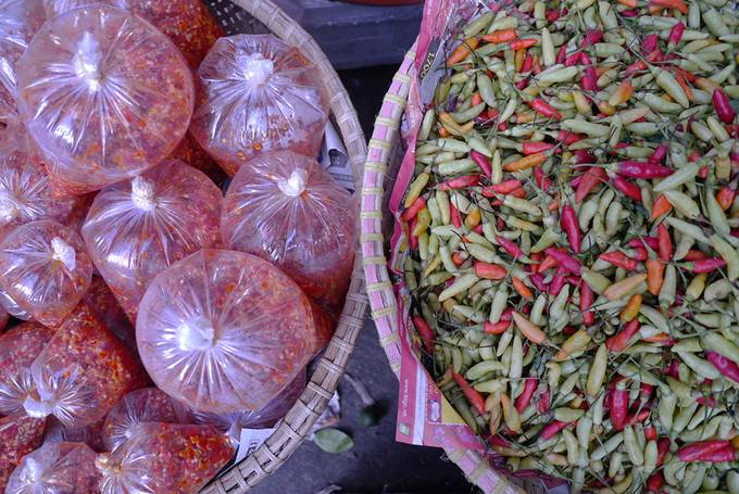 Bowls of chillies